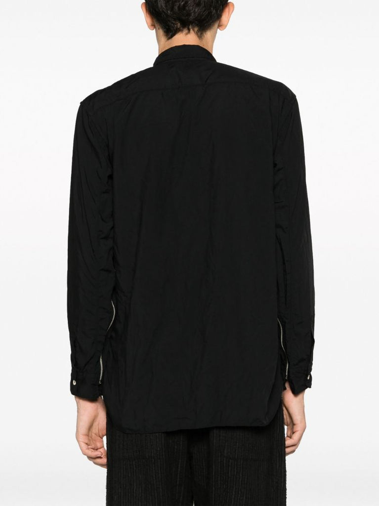 Black Long Sleeve Cuff Zips Shirt