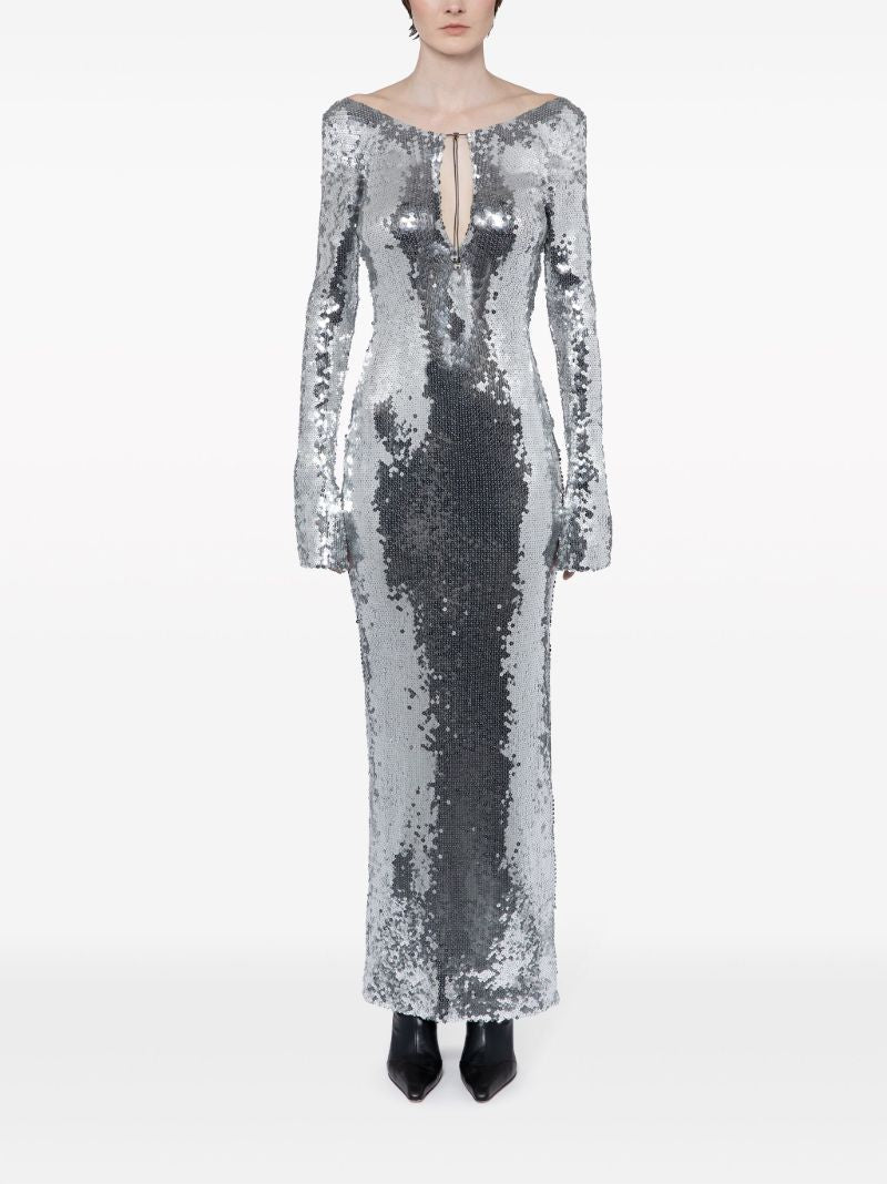 Silver Solare Sequinned Gown