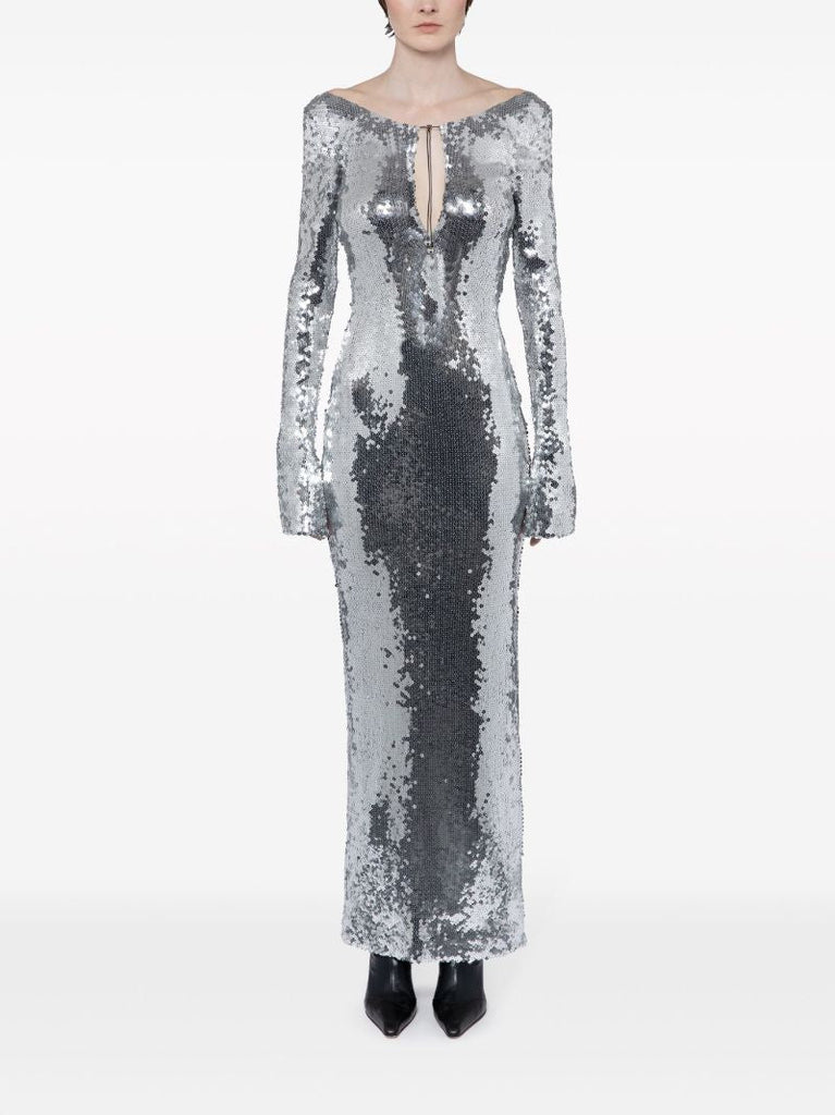 Silver Solare Sequinned Gown