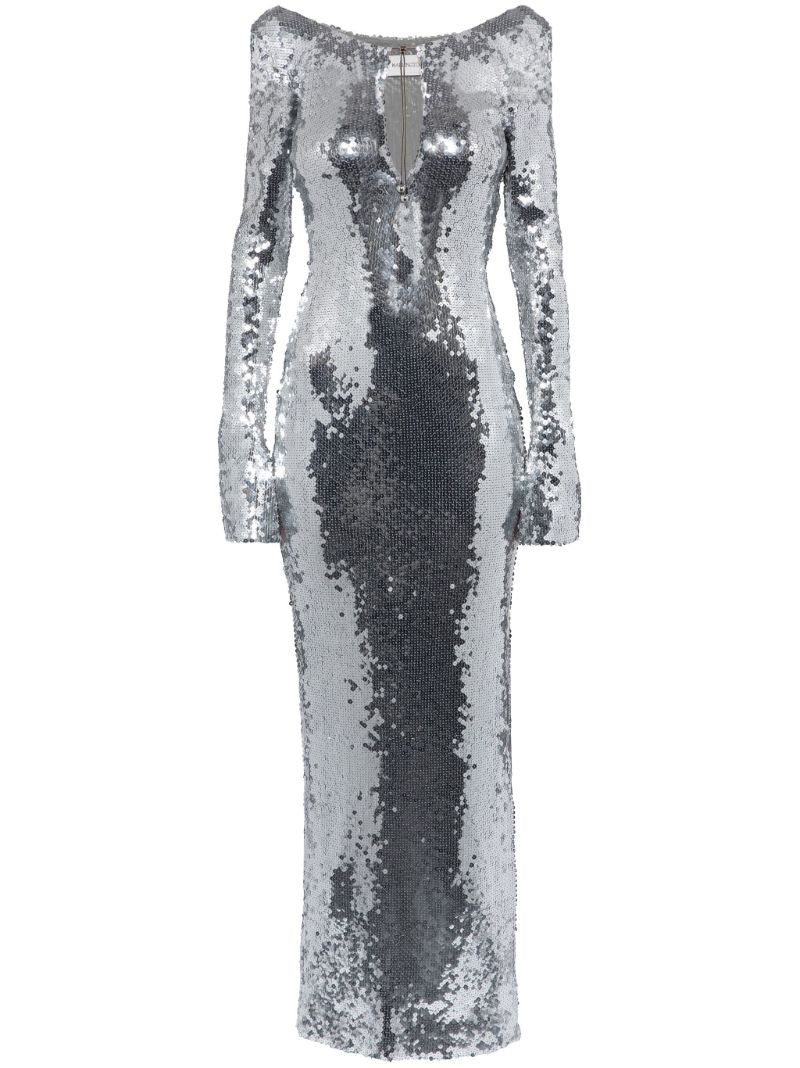Silver Solare Sequinned Gown