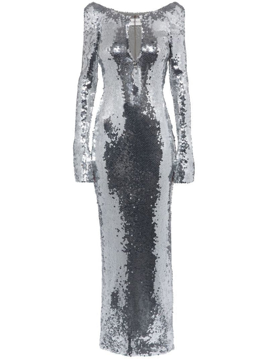 Silver Solare Sequinned Gown