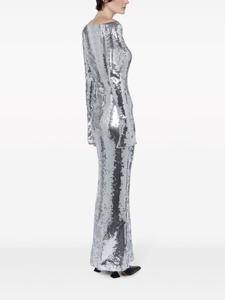 Silver Solare Sequinned Gown
