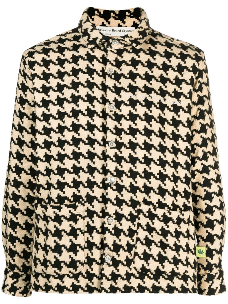 Neutral Houndstooth Work Shirt