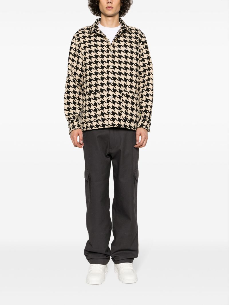Neutral Houndstooth Work Shirt
