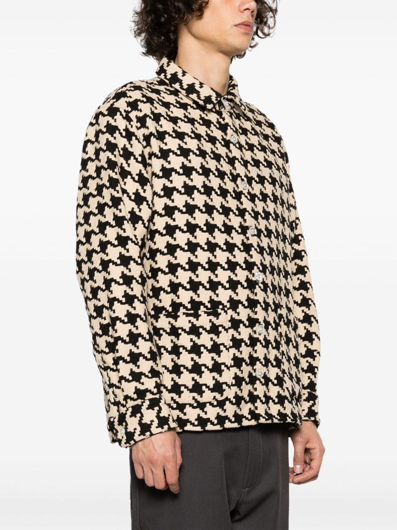 Neutral Houndstooth Work Shirt
