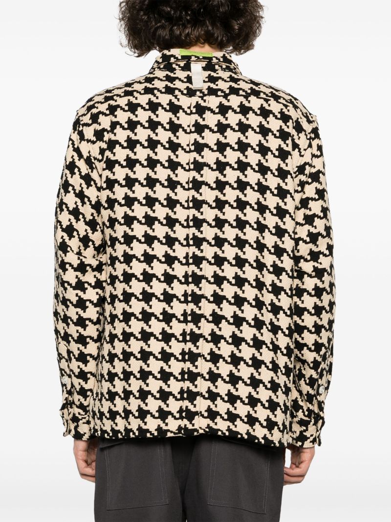 Neutral Houndstooth Work Shirt