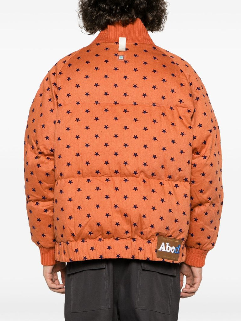 Orange Star-embroidery Padded Bomber Jacket