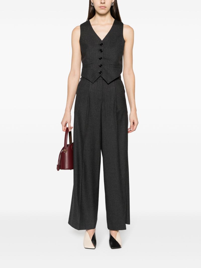 Grey Cary Pinstripe-pattern Wool Trousers