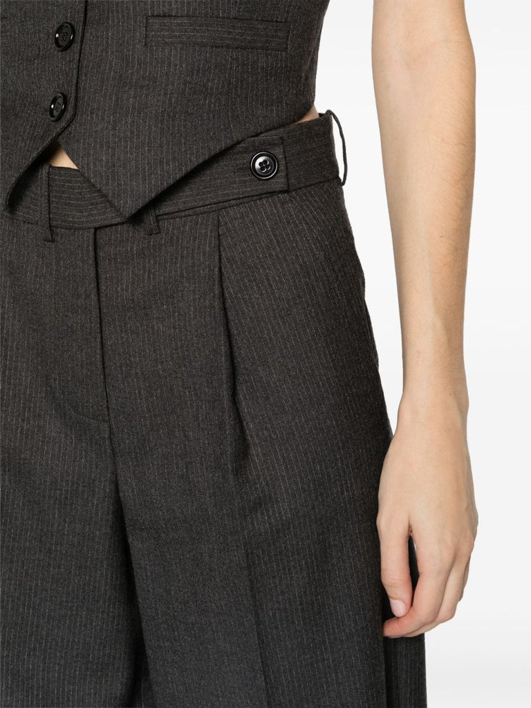 Grey Cary Pinstripe-pattern Wool Trousers