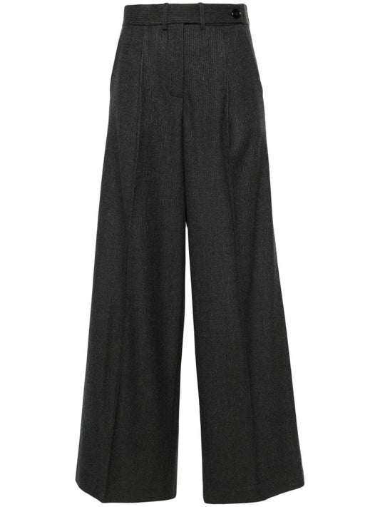 Grey Cary Pinstripe-pattern Wool Trousers