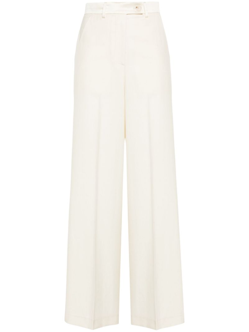 Neutral Michael Wool Palazzo Trousers