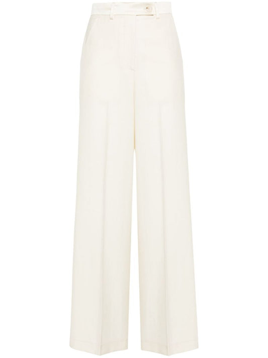 Neutral Michael Wool Palazzo Trousers