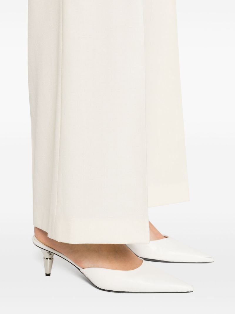 Neutral Michael Wool Palazzo Trousers