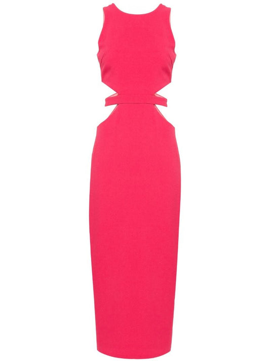 Pink Jerry Crepe Midi Dress