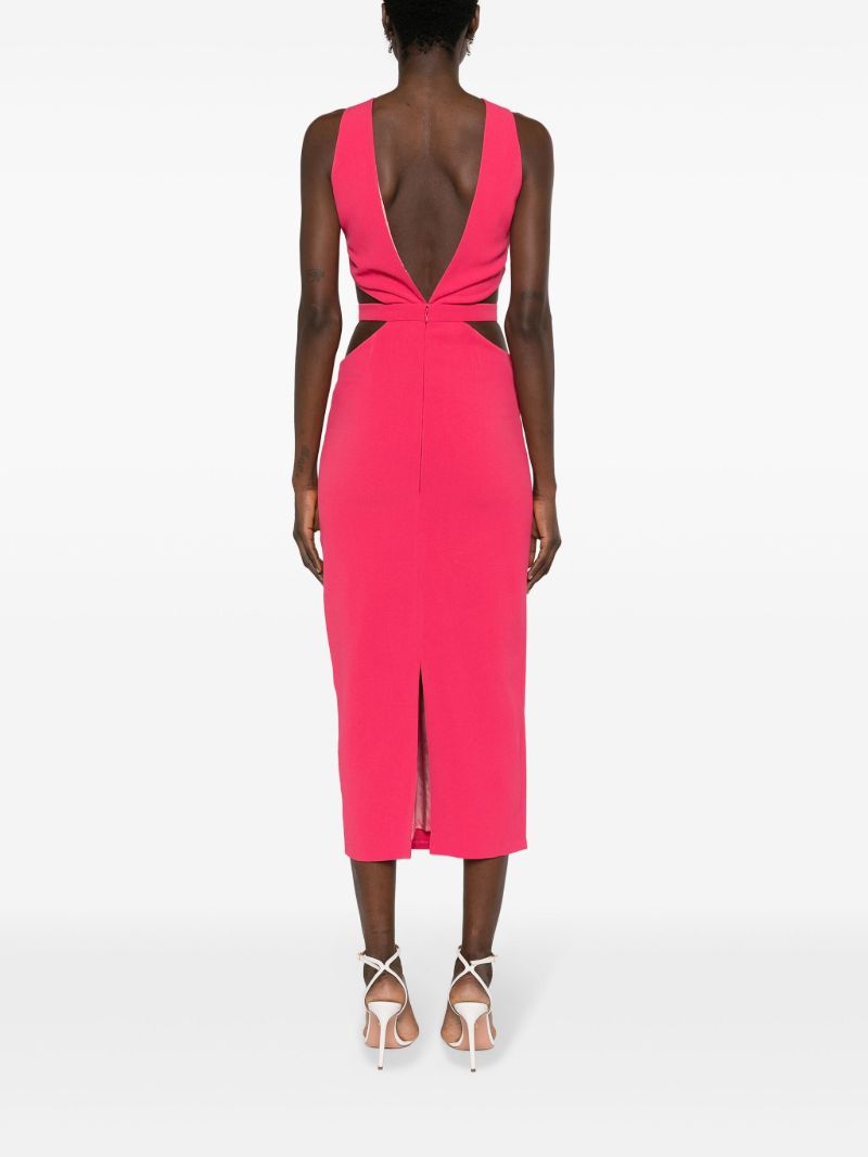 Pink Jerry Crepe Midi Dress