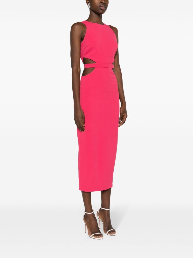 Pink Jerry Crepe Midi Dress
