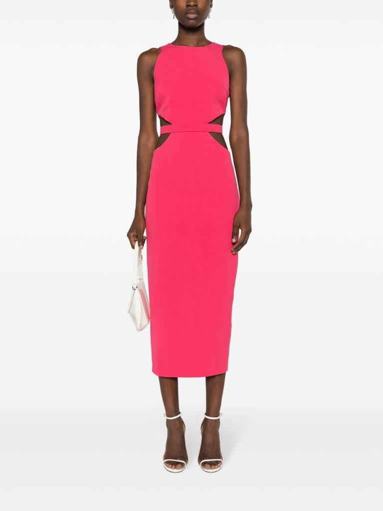 Pink Jerry Crepe Midi Dress