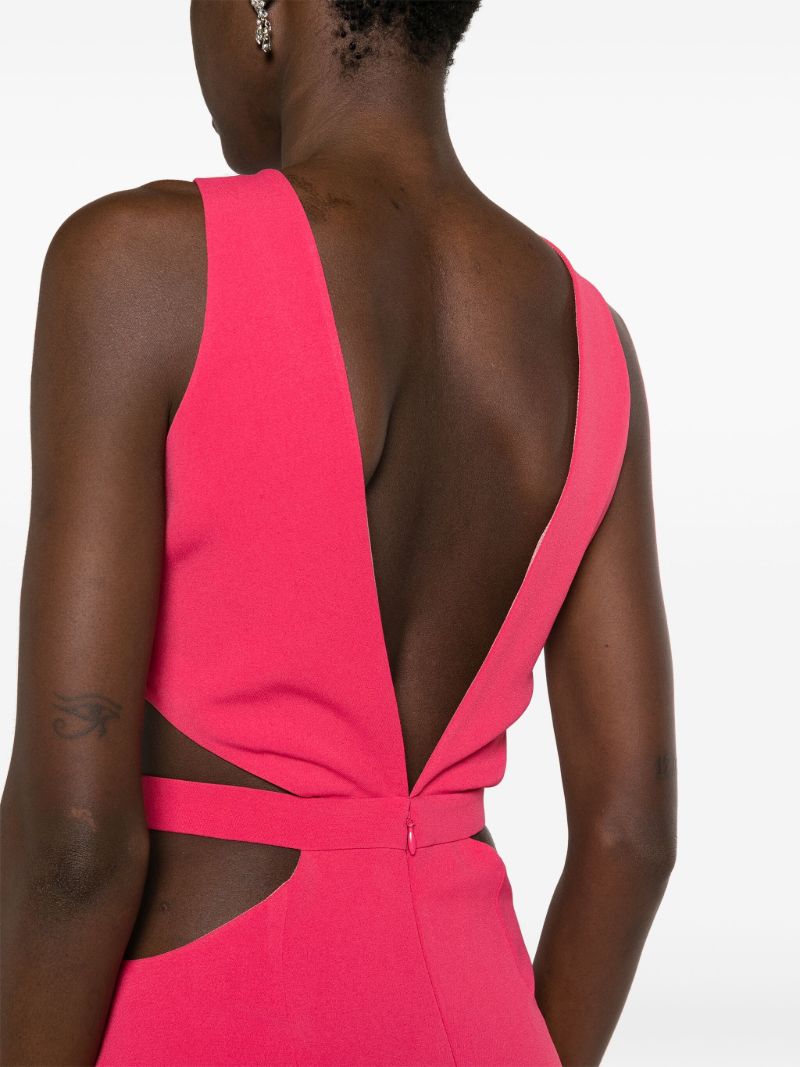 Pink Jerry Crepe Midi Dress