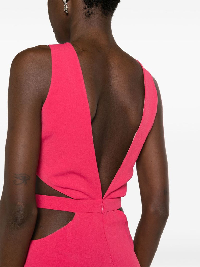 Pink Jerry Crepe Midi Dress