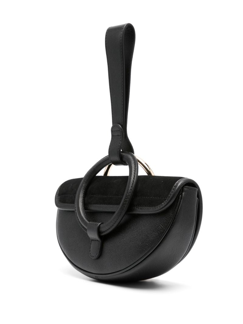 Black Mara Leather and Suede Clutch Bag