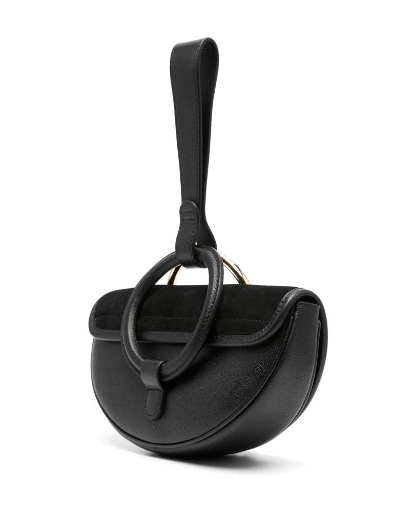 Black Mara Leather and Suede Clutch Bag