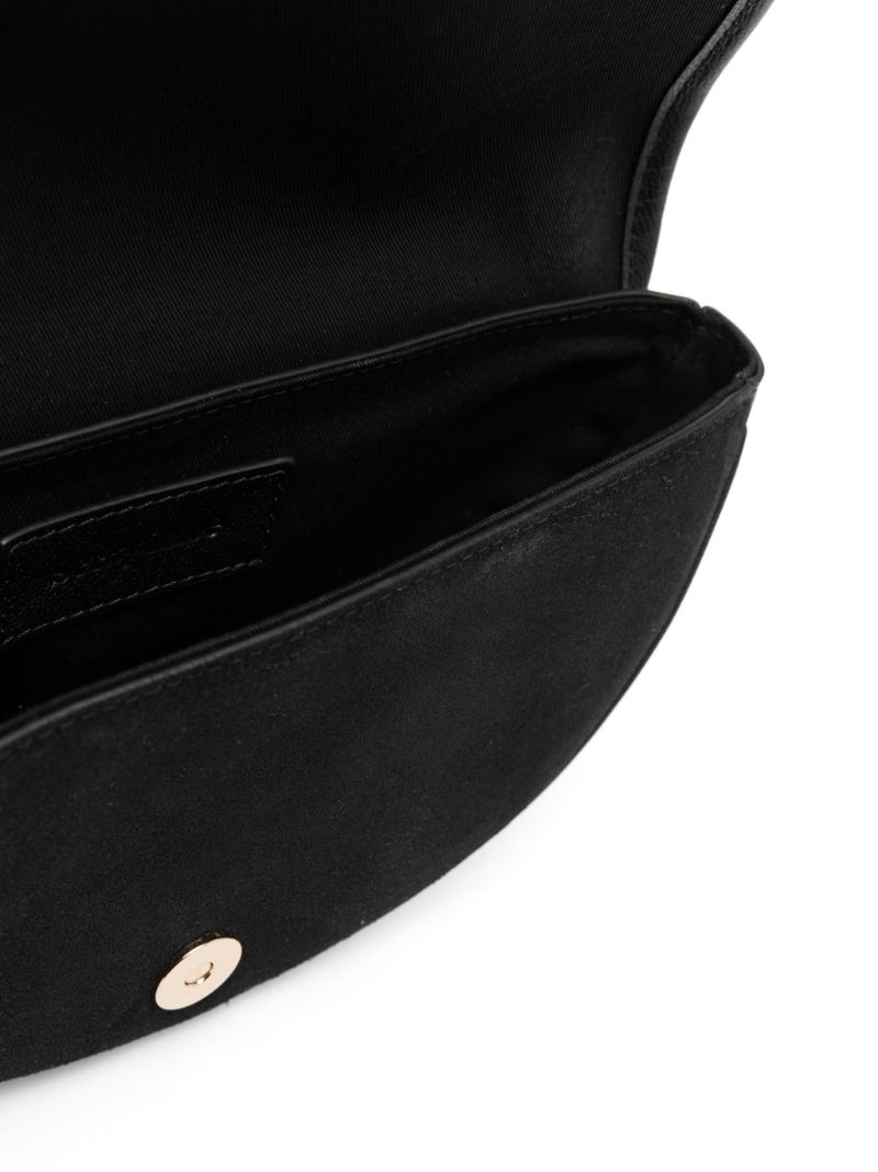 Black Mara Leather and Suede Clutch Bag
