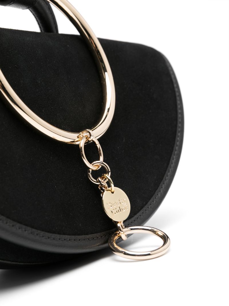 Black Mara Leather and Suede Clutch Bag