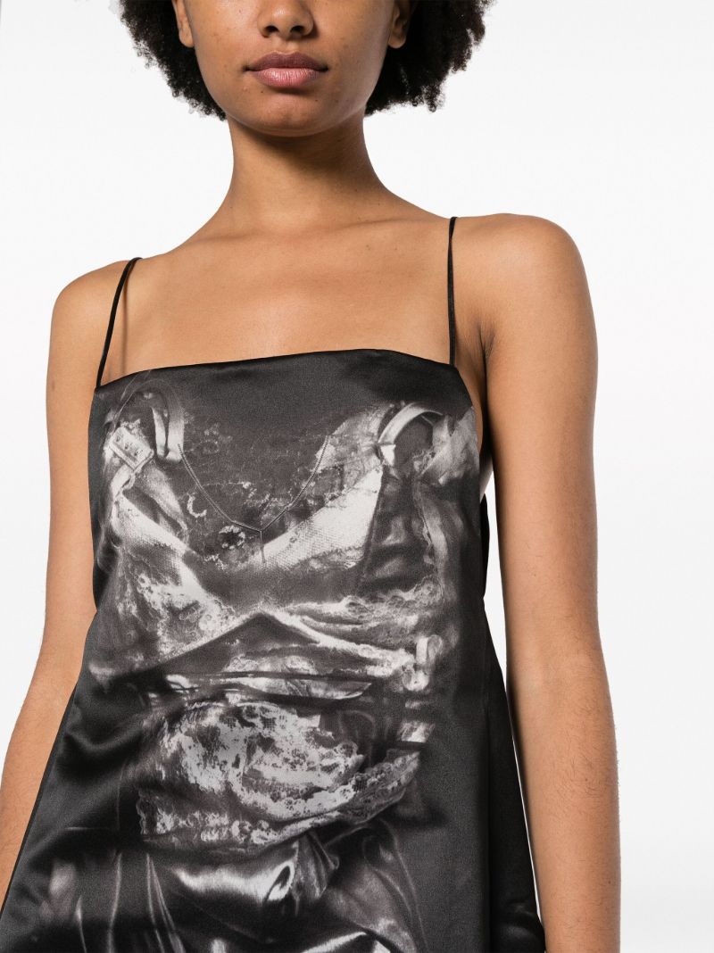 Black Compact-print Mini Dress