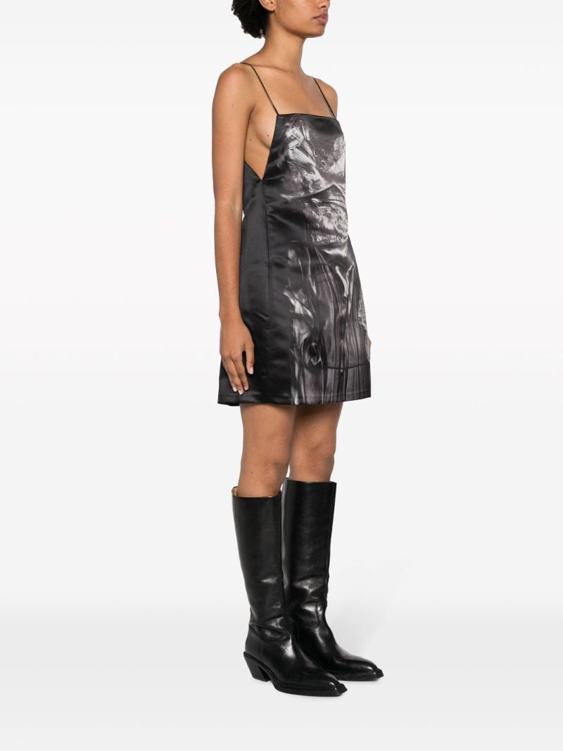 Black Compact-print Mini Dress