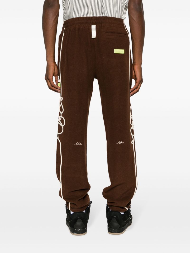 Brown Embroidered Track Pants