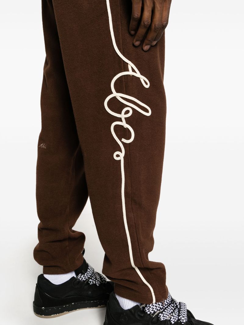 Brown Embroidered Track Pants