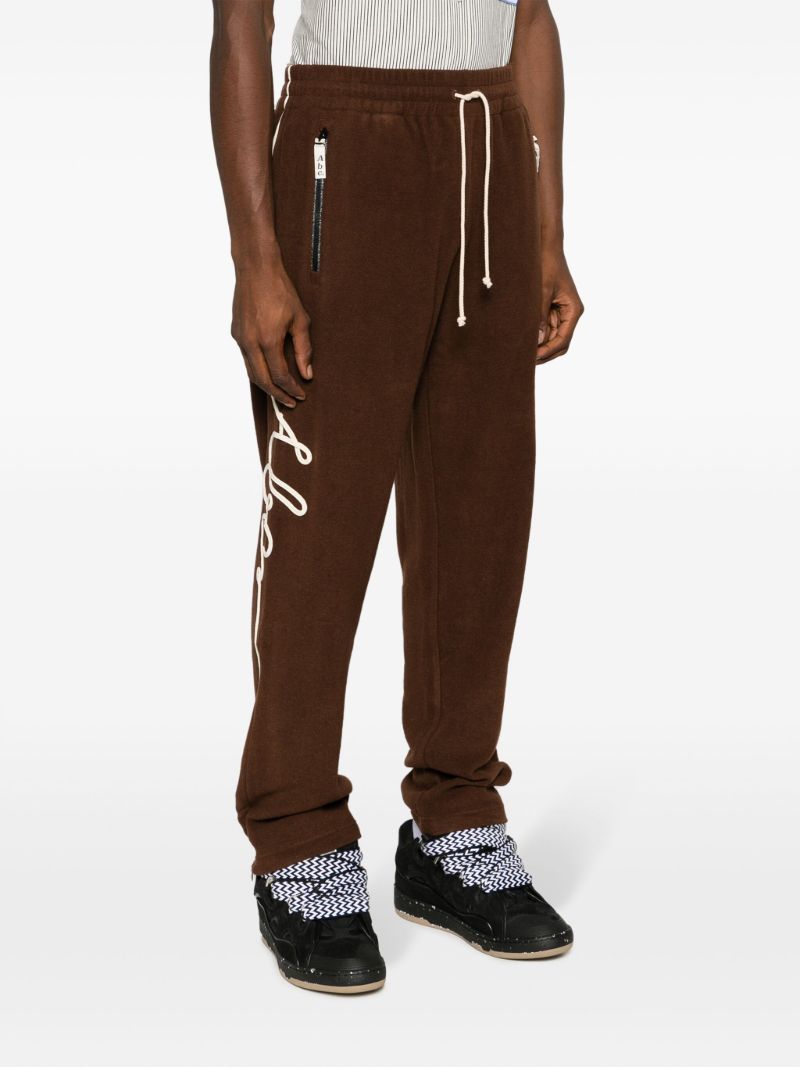 Brown Embroidered Track Pants