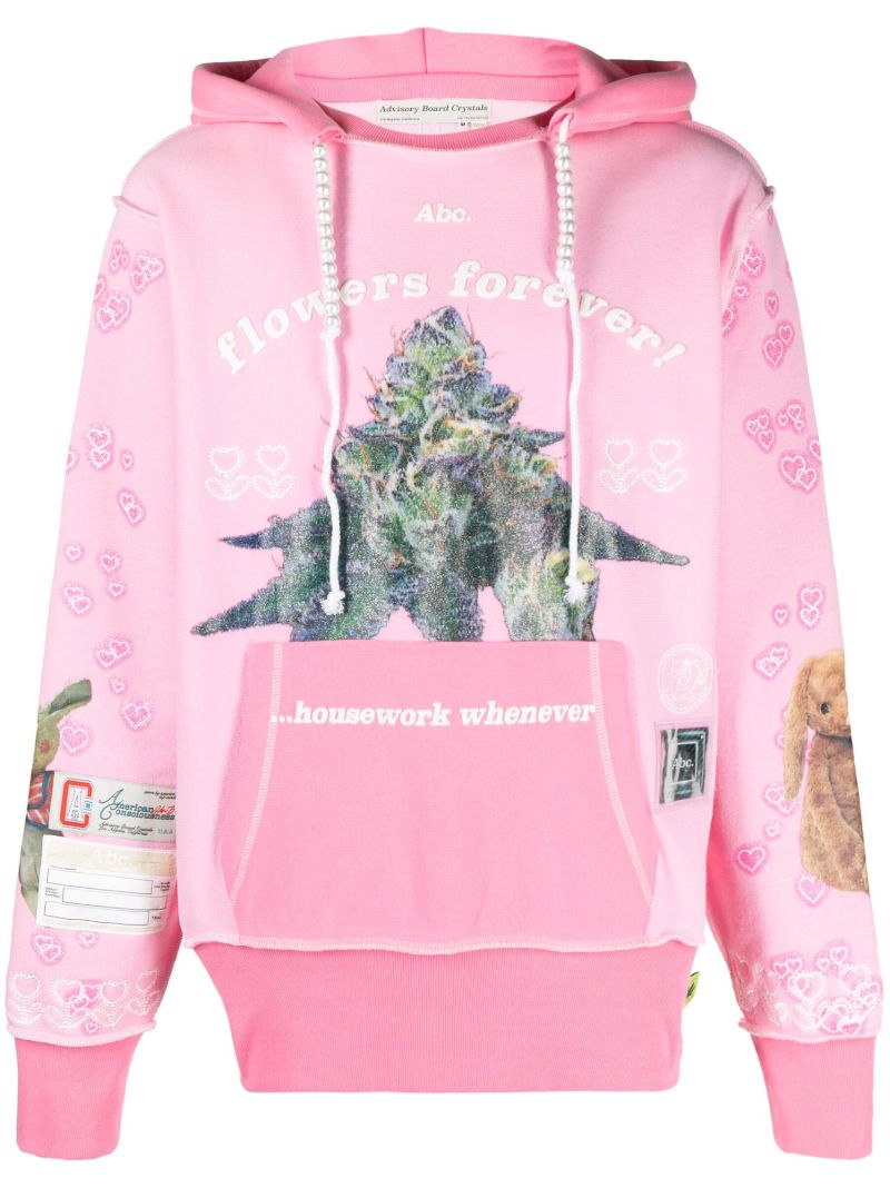 Pink Flowers Forever Jersey Hoodie