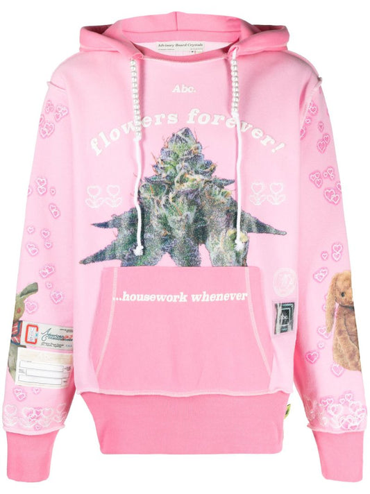 Pink Flowers Forever Jersey Hoodie