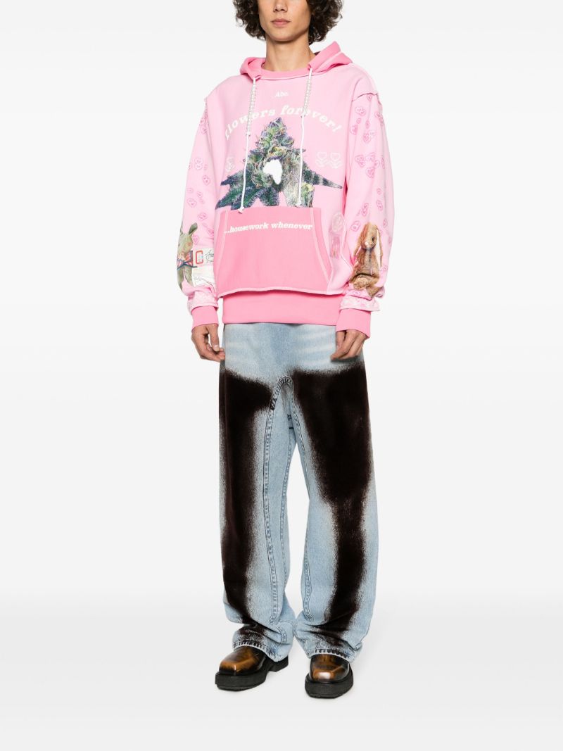 Pink Flowers Forever Jersey Hoodie