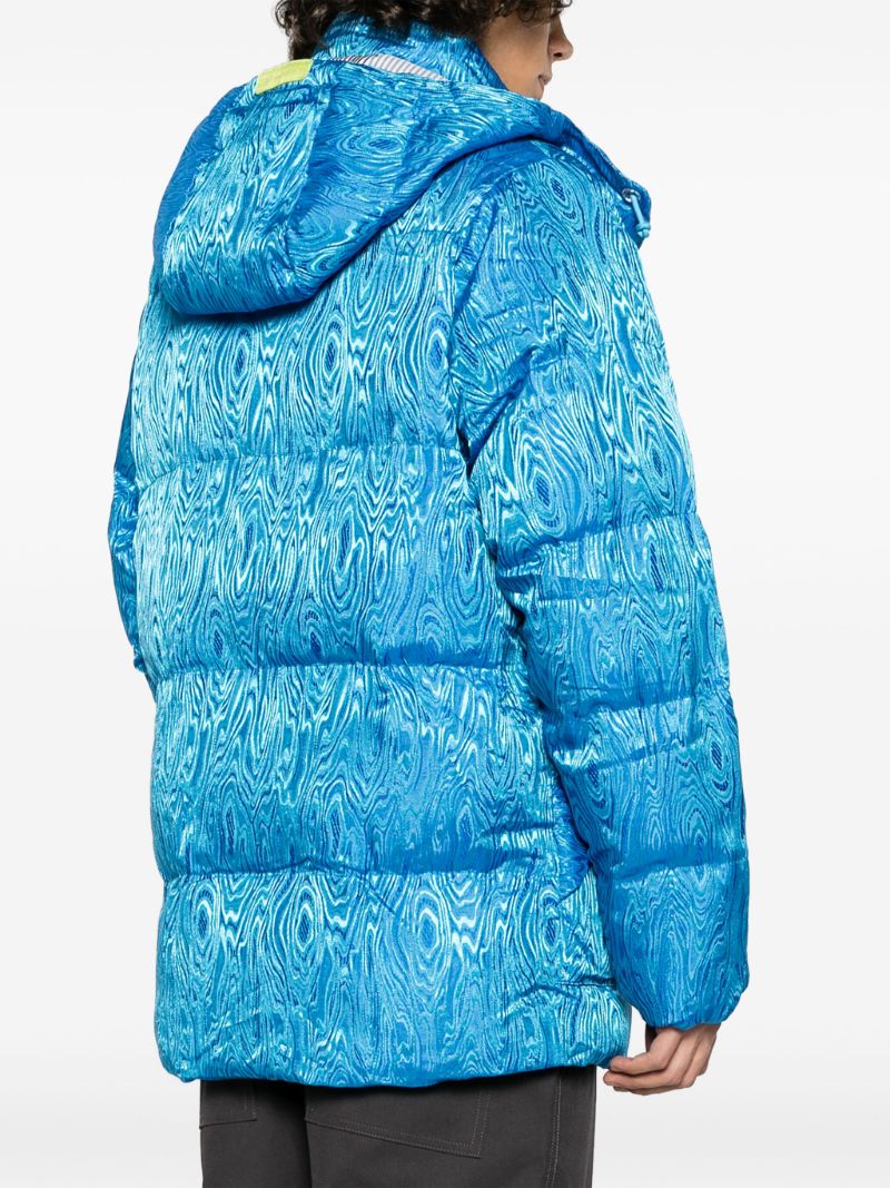 Blue Moire Puffer Coat