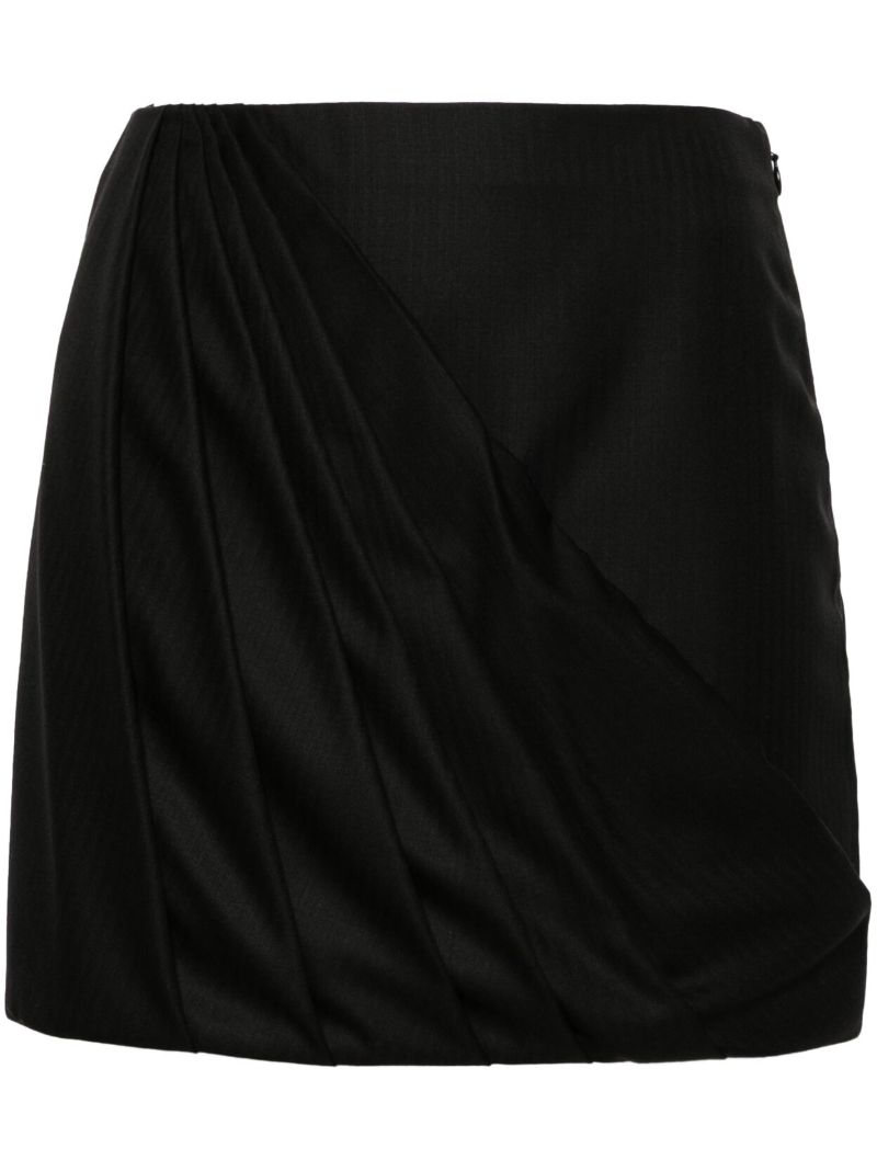 Black Misha Draped Mini Skirt