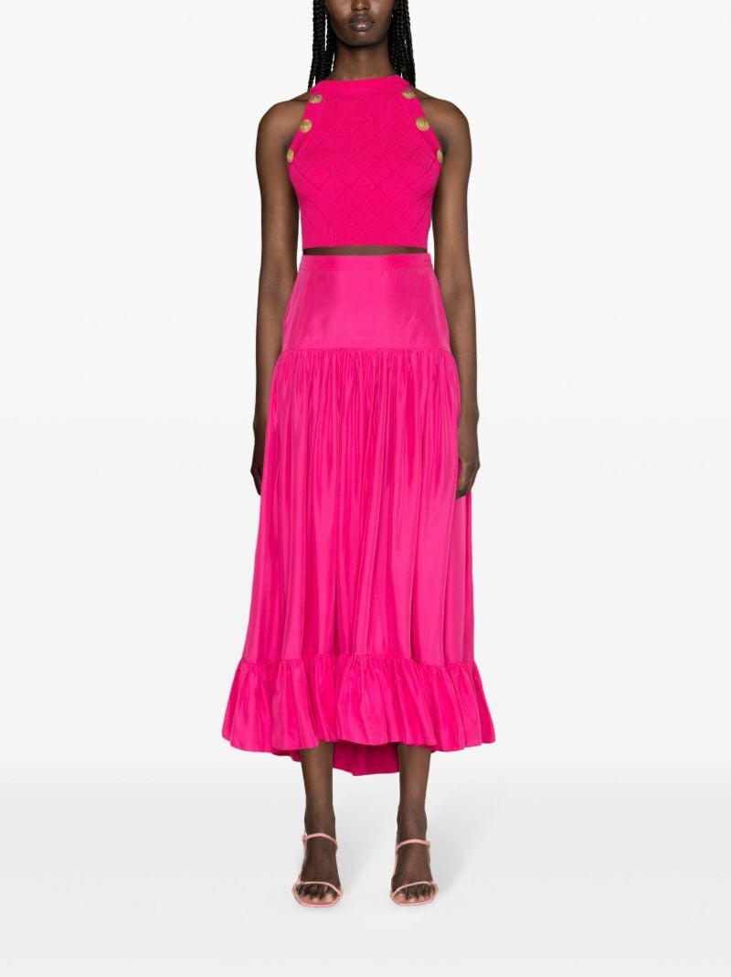 Pink Maria Silk Maxi Skirt