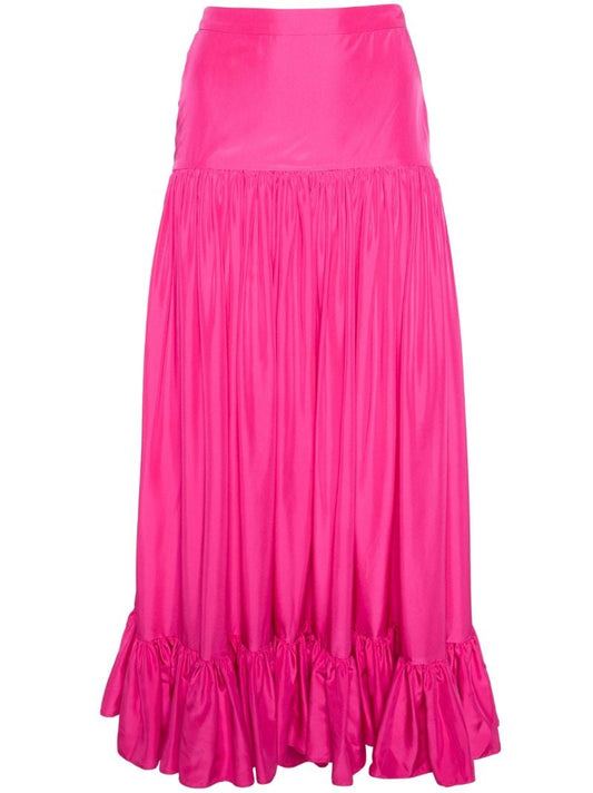 Pink Maria Silk Maxi Skirt