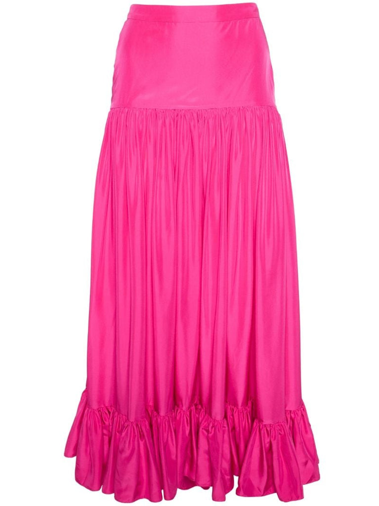 Pink Maria Silk Maxi Skirt