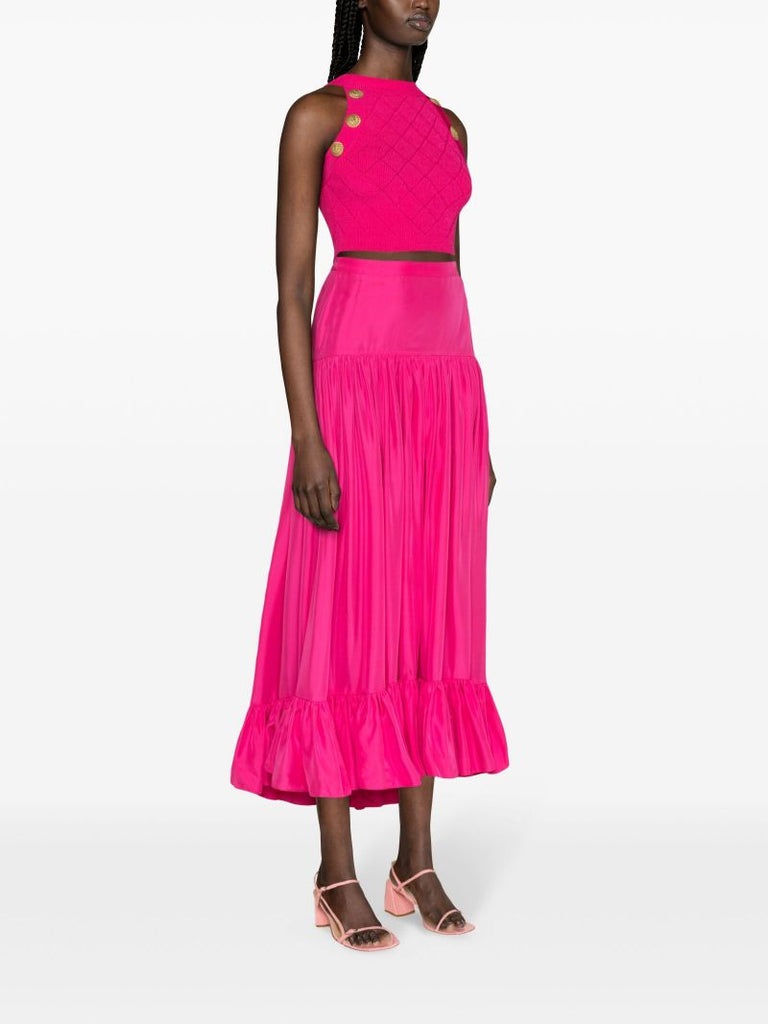 Pink Maria Silk Maxi Skirt