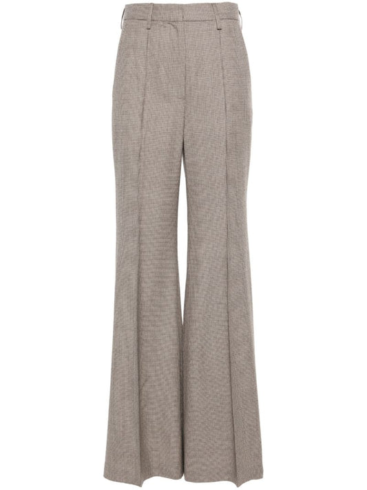Brown Steve Houndstooth-pattern Wool Trousers