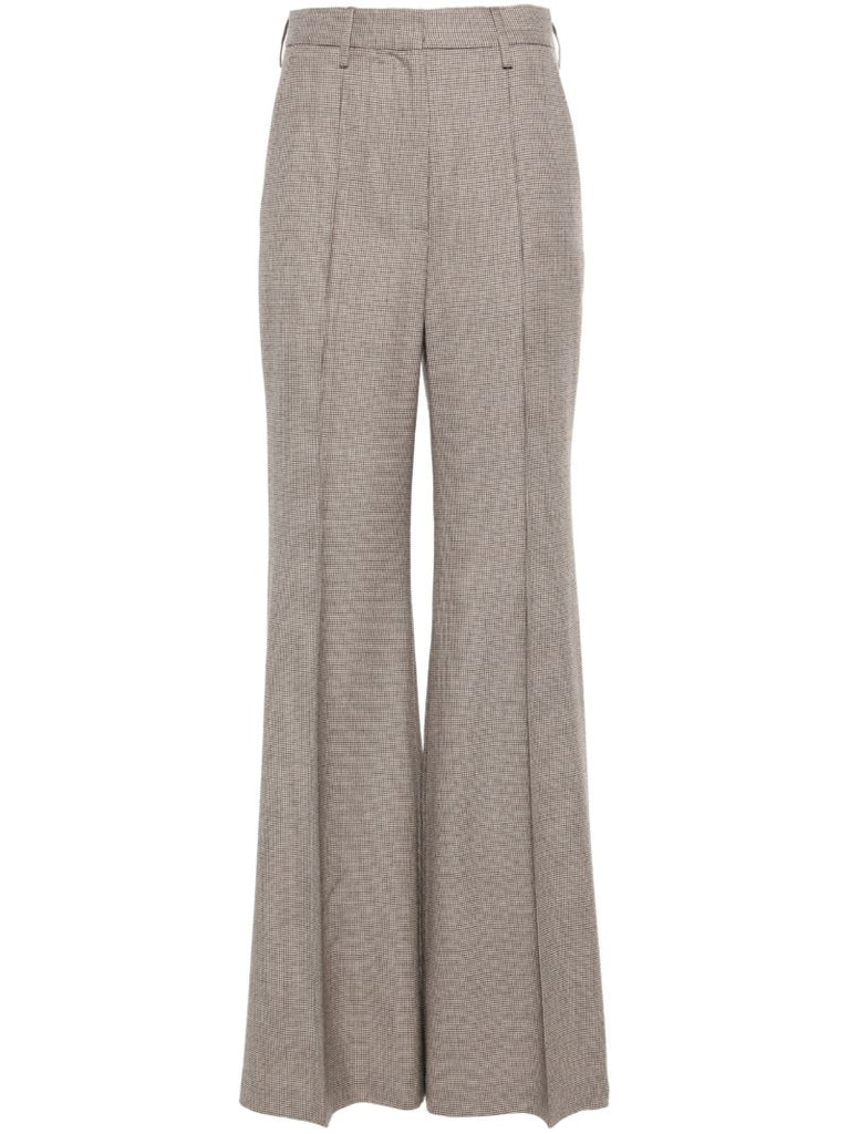 Brown Steve Houndstooth-pattern Wool Trousers