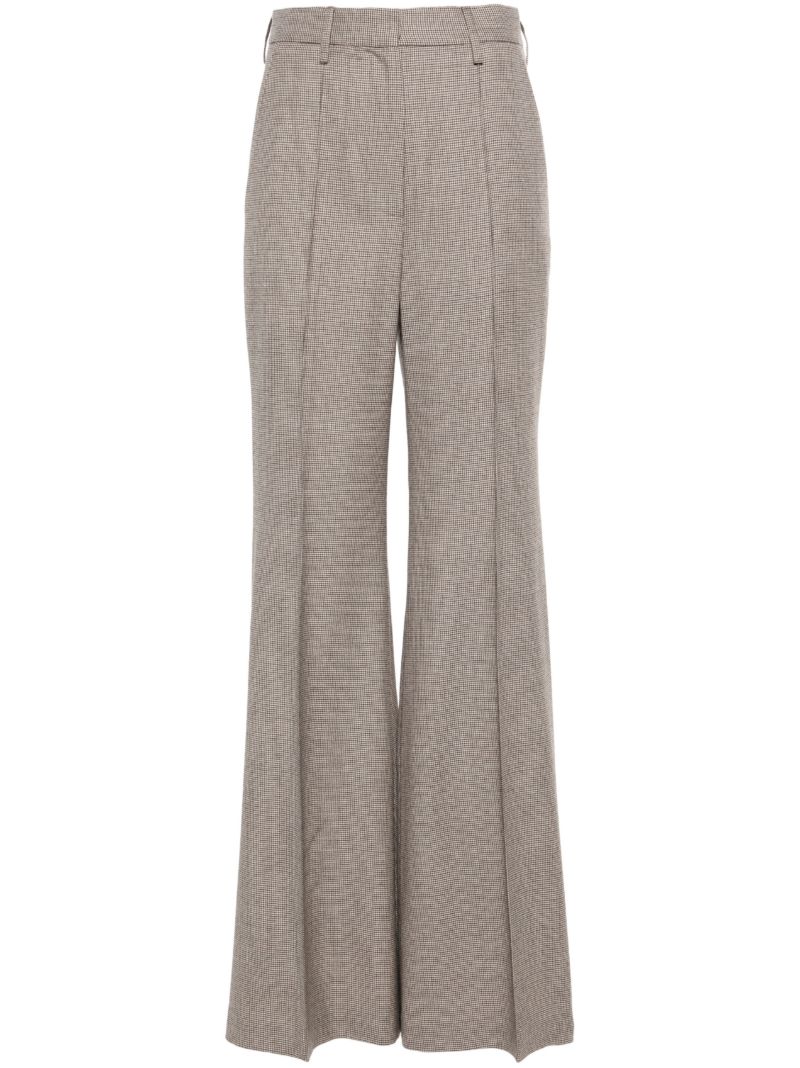 Brown Steve Houndstooth-pattern Wool Trousers