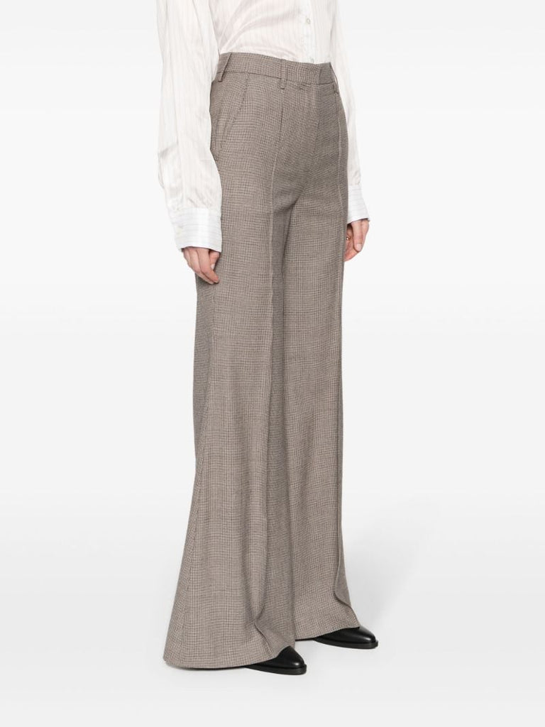 Brown Steve Houndstooth-pattern Wool Trousers