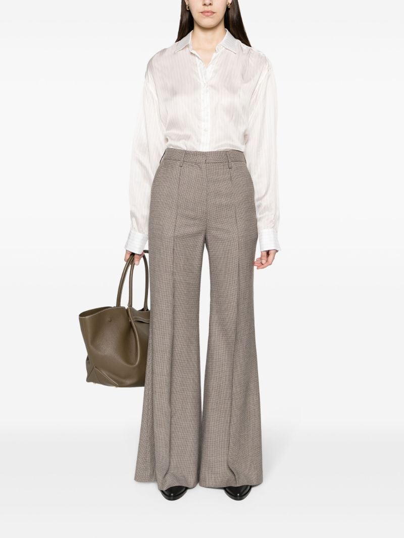 Brown Steve Houndstooth-pattern Wool Trousers