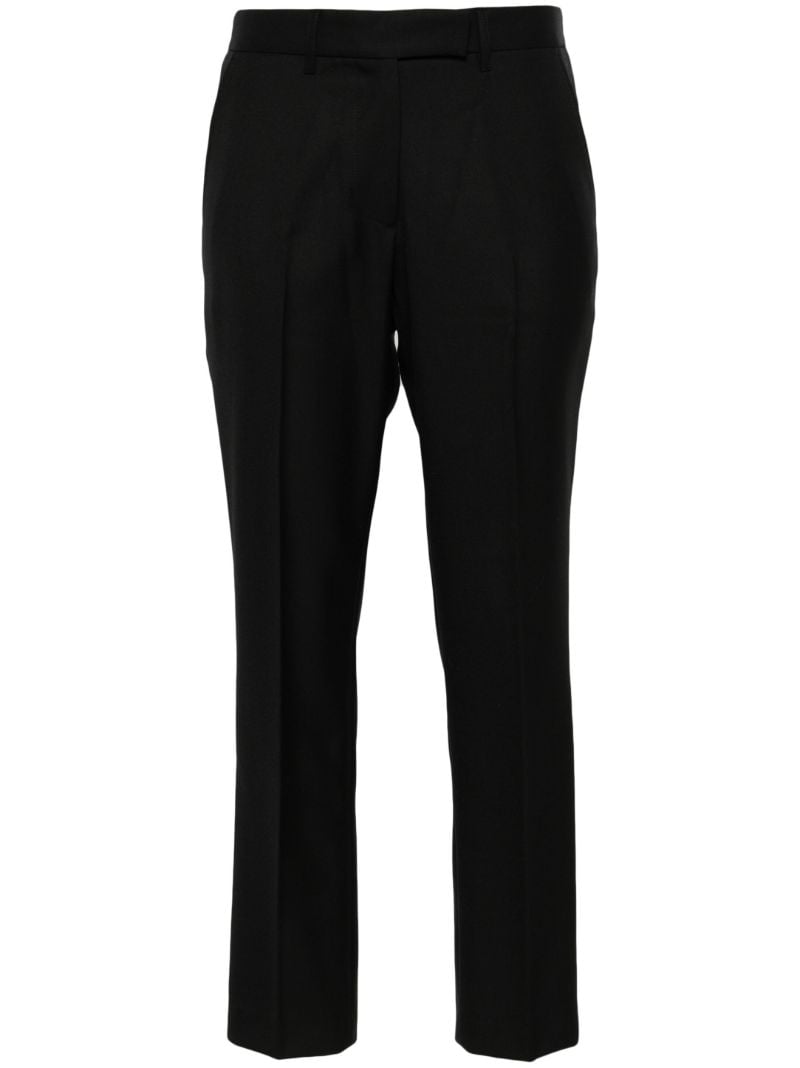 Black Mick Wool Cropped Trousers