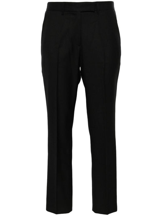 Black Mick Wool Cropped Trousers