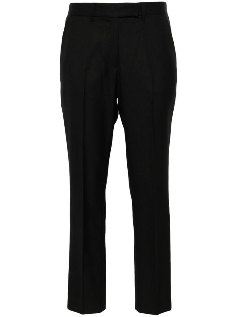 Black Mick Wool Cropped Trousers