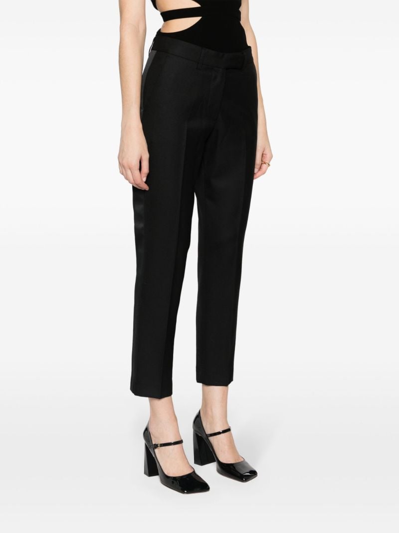 Black Mick Wool Cropped Trousers